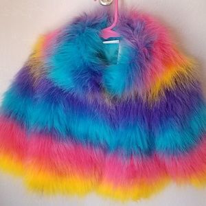 Colorful Faux Fur Coat